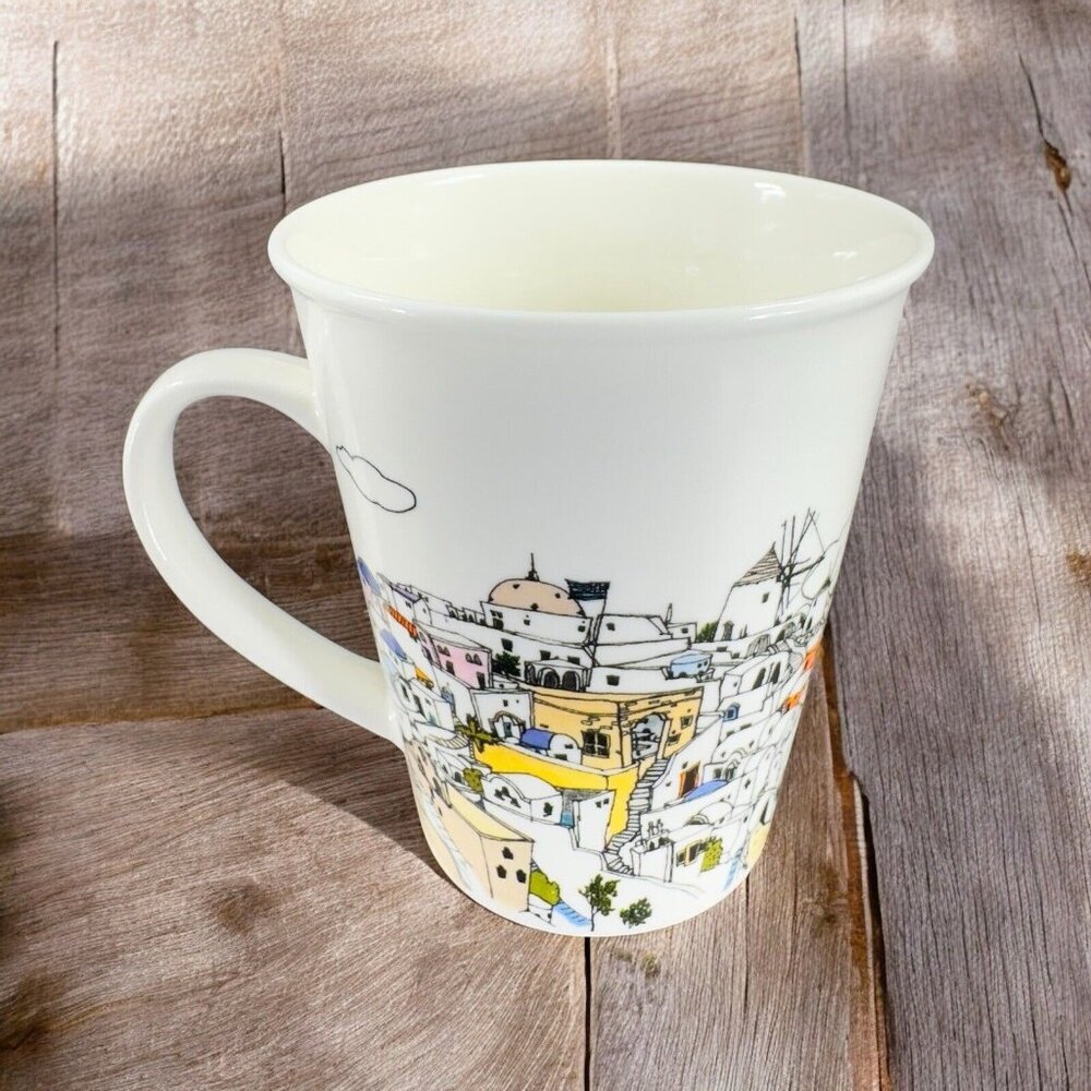 Europe Sketch Rabbitstory Porcelain Coffee Mug Cup Korea Sweet Santorini Island
